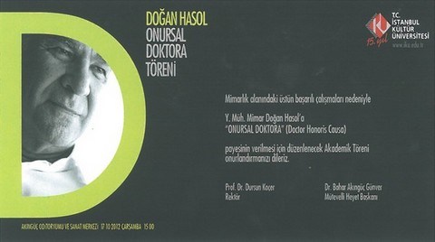 İKÜ'den Doğan Hasol için Onursal Doktora Töreni