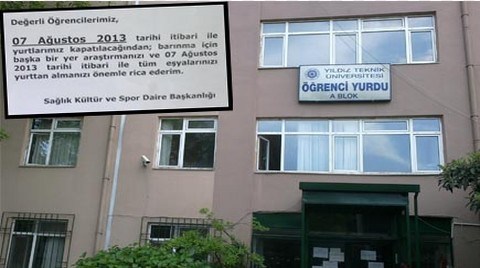 Yıldız Teknik Üniversitesi Yurdu Boşaltılıyor! 