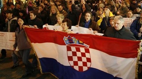 Hırvatistan'da 'Otoyol' Protestosu