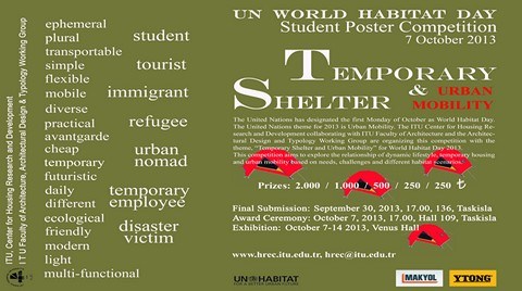 "Geçici Barınak & Kentsel Hareketlilik" Temalı Poster Yarışması "Geçici Barınak & Kentsel Hareketlilik" Temalı Poster Yarışması