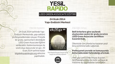 'Yeşil Rapido' LEED Green Associate Eğitimleri 2014'te YEM'de!
