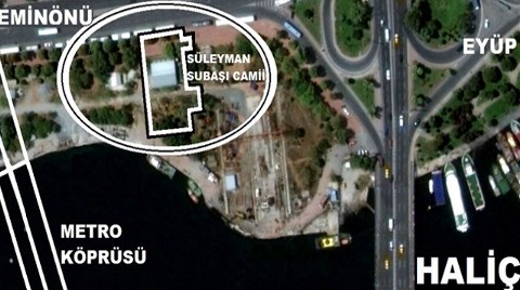 Haliç Kıyısındaki Yeşil Alana Cami