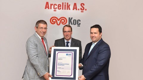 Arçelik AŞ'ye CIPS Kurumsal Sertifikası