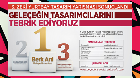 3. Zeki Yurtbay Tasarım Yarışması Sonuçlandı 3. Zeki Yurtbay Tasarım Yarışması Sonuçlandı