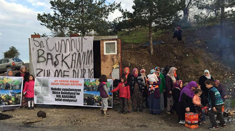 Köylüler Melen'de Çöp Nöbeti Tutuyor