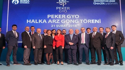 Borsada Gong Sesi Peker GYO İçin Çaldı