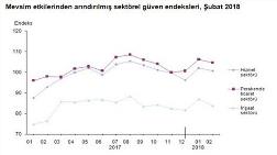 Sektörel Güven Endeksleri Şubatta Geriledi