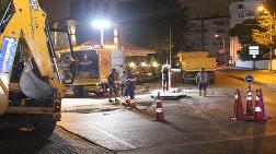 Nispetiye Caddesi'nde Yoldaki Göçük Kapatıldı