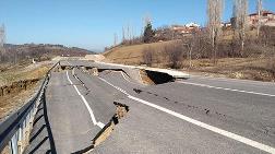 Kütahya'da Çöken Yol, 12 Evde Hasara Yol Açtı 