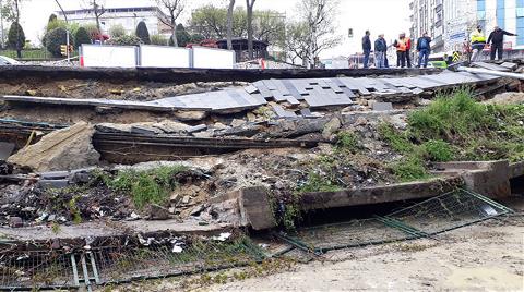 Küçükçekmece'de İstinat Duvarı Çöktü