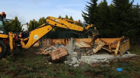 Mutlak Koruma Havzasındaki Kaçak Yapılar Yıkıldı