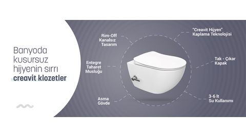 Creavit'ten Daha Hijyenik Bir Banyo için Çözümler
