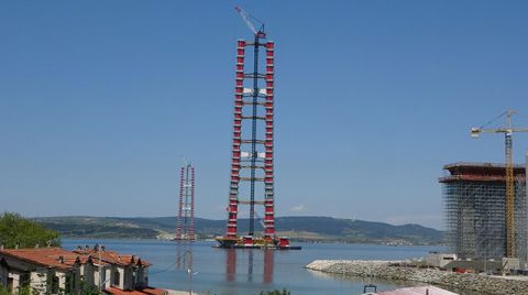 Çanakkale Köprüsü’nün Kuleleri 294 Metreye Ulaştı