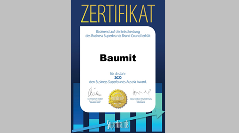 'Superbrand 2020' Ödülü Baumit'in 
