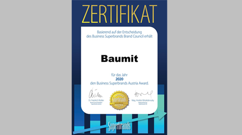 'Superbrand 2020' Ödülü Baumit'in