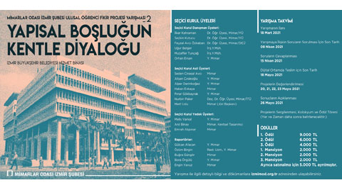 “Yapısal Boşluğun Kentle Diyaloğu” Ulusal Öğrenci Mimari Fikir Projesi Yarışması “Yapısal Boşluğun Kentle Diyaloğu” Ulusal Öğrenci Mimari Fikir Projesi Yarışması