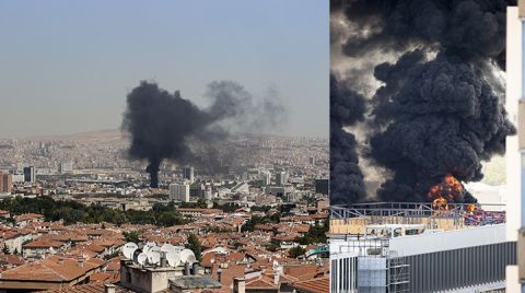Ankara'da Hastane İnşaatında Yangın