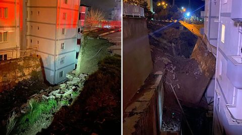 İzmir'de İstinat Duvarı Çöktü; 88 Daire Boşaltıldı 