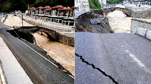 Dereli’de Dere Taştı, Yol Çöktü