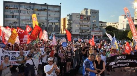 Aliağa'da Asbestli Gemiye Karşı Miting Yapıldı