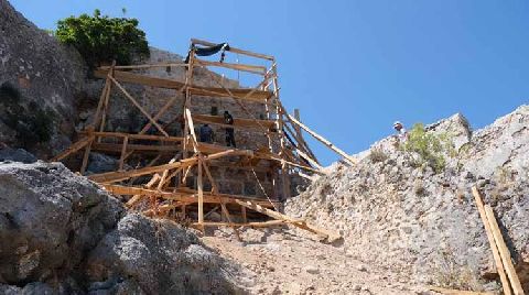 Alanya Kalesi Surları Onarılıyor