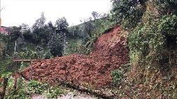 Rize'de Toprak Kayması Nedeniyle Köy Yolları Kapandı