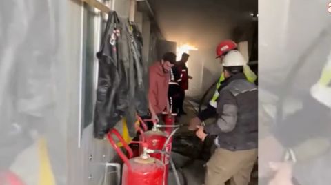 TOKİ Şantiyesinde Yangın