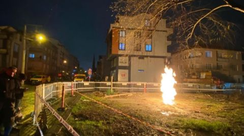 Sondaj Sırasında Ortaya Çıkan Metan Gazı Alev Aldı