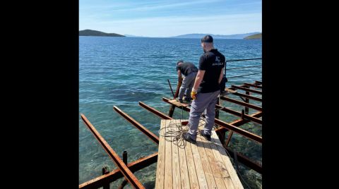 Bodrum'da Sitenin Kaçak İskelesi Yıkıldı; 3 Milyon TL Ceza Kesildi