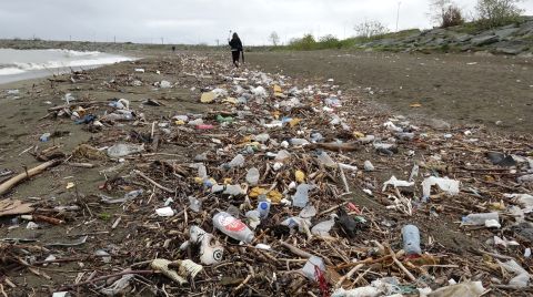 Derelerle Sürüklenen Çöpler Karadeniz'i Kirletiyor